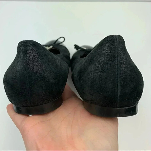 AGL flats size 41 11 black cap toe bow ballet - Picture 8 of 13